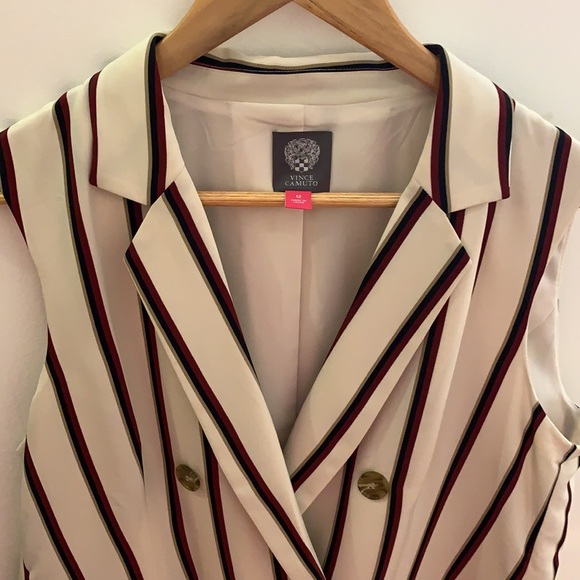 Vince Camuto- caravan stripe vest in sand drift - Picture 3 of 5